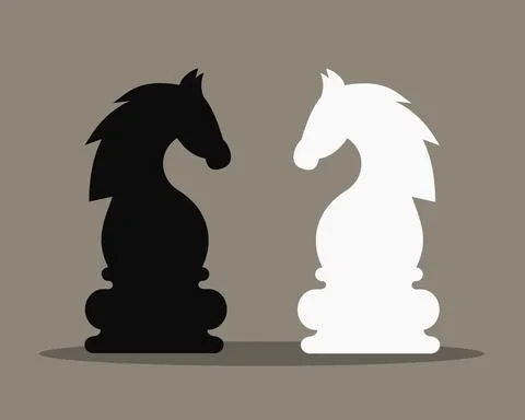 Confrontation, clash, conflict, fight and battle in chess and chessboard game Stock Illustration
