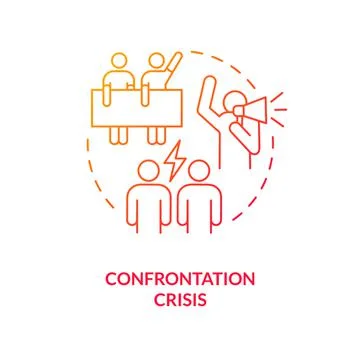 Confrontation crisis red gradient concept icon イラスト素材