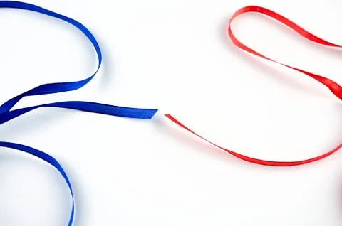 Confrontation of red and blue Foto stock