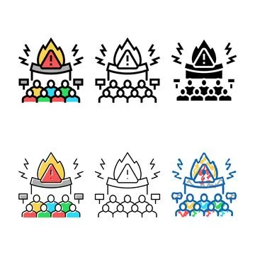 Confrontational crisis color range icon vector イラスト素材