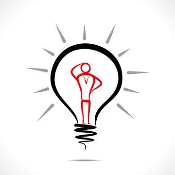 Confuse men in bulb design concept vector Stock Illustration