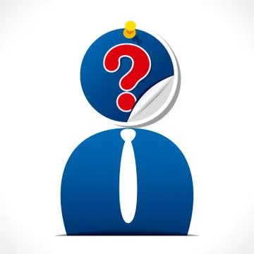 Confuse men or question mark symbol in face vector Stock Illustration