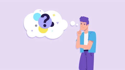 Confused and puzzled man thinking and looking for answer. Question mark Stock Footage 203898517