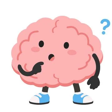 Confused Brain Character Thinking Stockillustratie