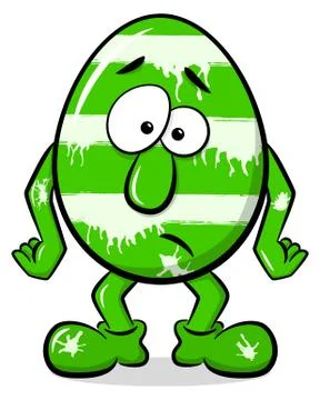 Confused cartoon easter egg Illustrazione stock