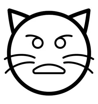 Confused Cat Face Stock Illustration
