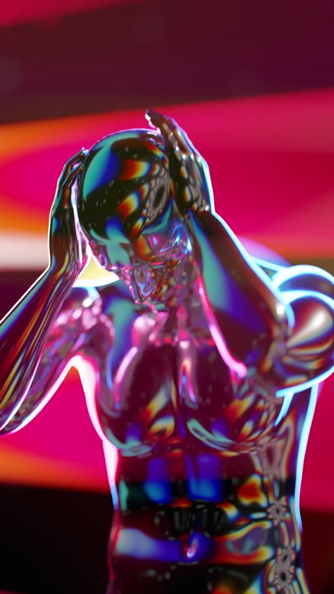 Confused Chrome Man VJ Loop 스톡 동영상 310662316