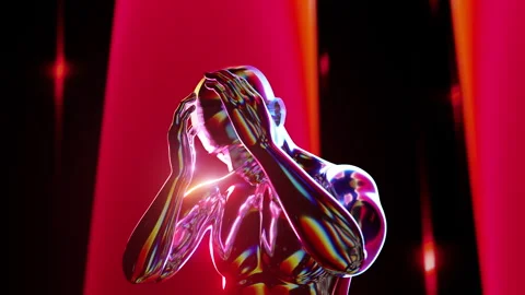 Confused Chrome Man VJ Loop 스톡 동영상 310662347