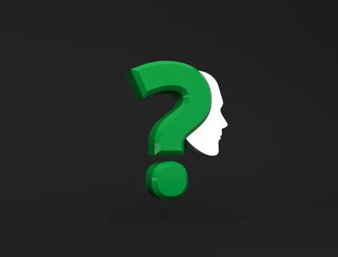 Confused concept dark image question mark with human face icon illustration 3 Stock Illustration