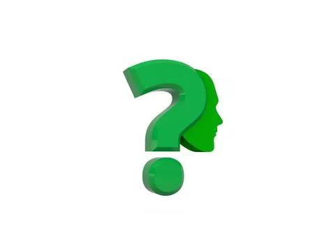 Confused concept question mark with human face icon illustration 3D render im Illustrazione stock