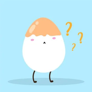 Confused cracked egg characters vector design Stock Illustration