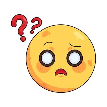 Confused emoji with question marks イラスト素材