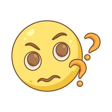 Confused emoji with question marks Stock Illustration