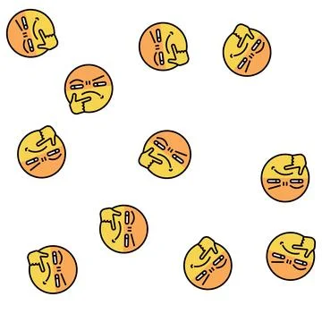 Confused emoji vector seamless pattern Illustrazione stock