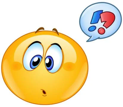 Confused emoticon with speech bubble Stock Illustration