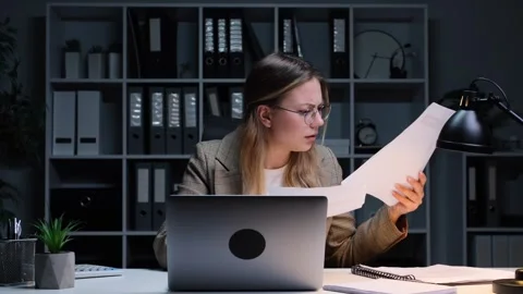 Confused Employee Spreading Arms While Working With Documents In The Office Stock Footage 281553353