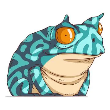 Confused Exotic Frog, isolated vector illustration. Funny cartoon picture Stock Illustration