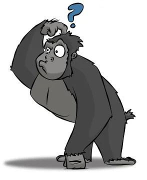 Confused gorilla Stock Illustration