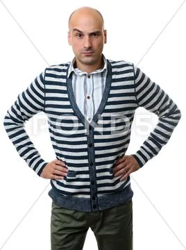 Confused guy with raised eyebrow Stock Photos