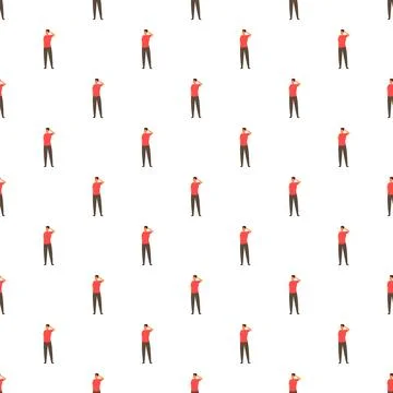 Confused man characters scratching head seamless pattern Stock Illustration