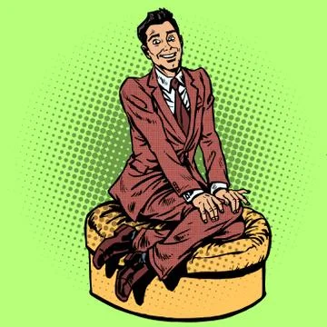 Confused man on the couch Stock Illustration