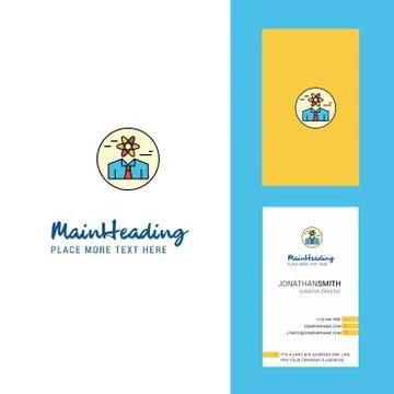 Confused man  Creative Logo and business card. vertical Design Vector 스톡 일러스트