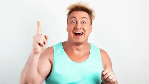 Confused man having doubt, thinking over choice, imagining plan, idea Video stock 239455342