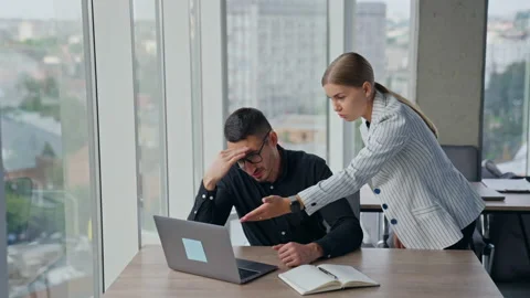 Confused man having some troubles in work. Stock Footage 219910901