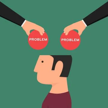 Confused Man. Headache. Thinking about problems イラスト素材