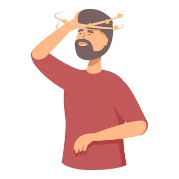 Confused man with scribbles above head Stock Illustration