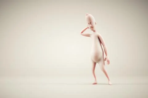 A confused man thinking the solution. Illustrazione stock