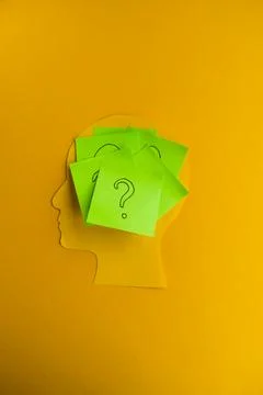 Confused Mind with Question Marks Stock Photos