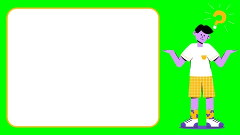 Confused No Idea Thinking Questioning Puzzled Animation on Green Screen Chroma K Stock Footage 276834716