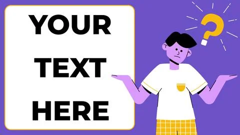 Confused No Idea Thinking Questioning Puzzled Flat Illustration Concept - Man wi Stock Illustration