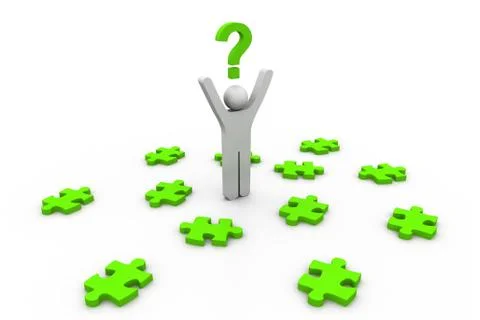 Confused with questions Stock Illustration