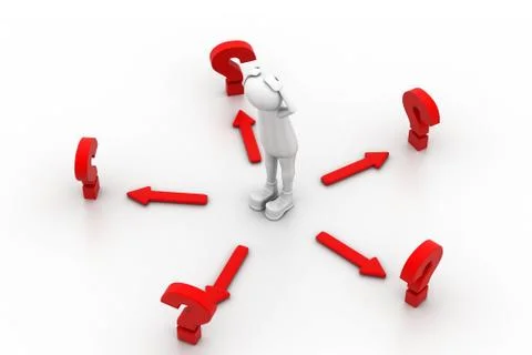 Confused with questions. Stock Illustration
