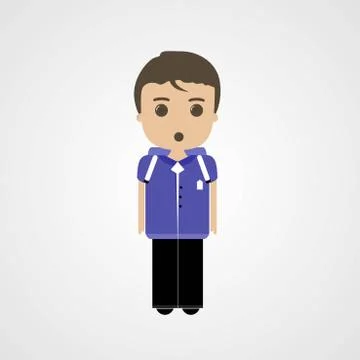 Confused Schoolboy Character Stock Illustration