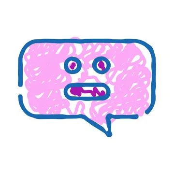 Confused speech bubble doodle showing misunderstanding concept Illustrazione stock