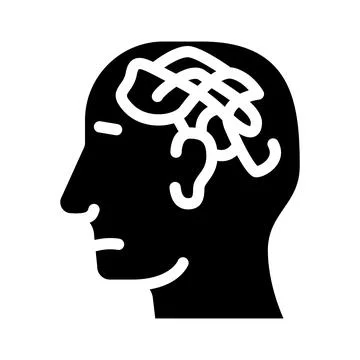 Confused thoughts glyph icon vector illustration Illustrazione stock