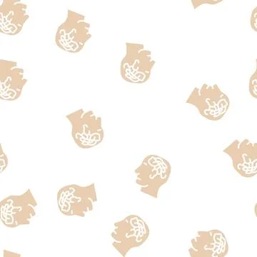 Confused thoughts glyph vector seamless pattern Illustrazione stock