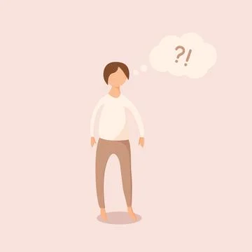 Confused uncertain character Stock Illustration