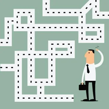 Confused with ways Stock Illustration
