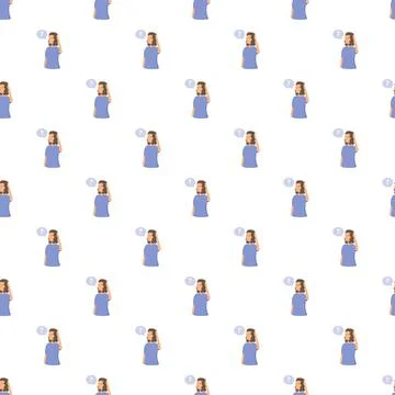 Confused woman thinking about a problem or question Stock Illustration