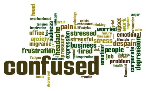 Confused word cloud, 3D rendering Illustrazione stock