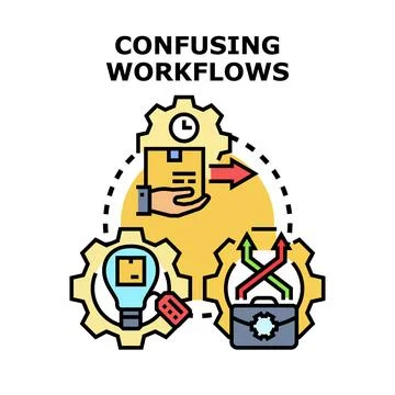 Confusing business processes creating complex workflow challenge Stock Illustration