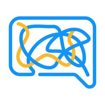 Confusing dialogue color icon vector illustration Stock Illustration
