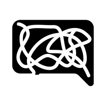 Confusing dialogue glyph icon vector illustration Stock Illustration