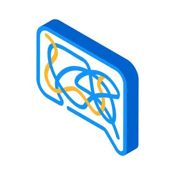 Confusing dialogue isometric icon vector illustration Stock Illustration