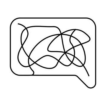 Confusing dialogue line icon vector illustration Stock Illustration