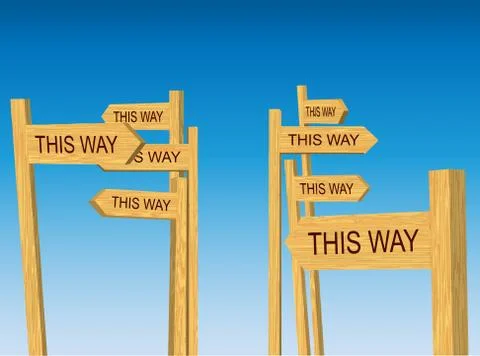 Confusing Directions Stock Illustration